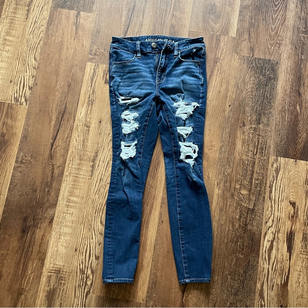 High rise super skinny jeans dark wash American Eagle